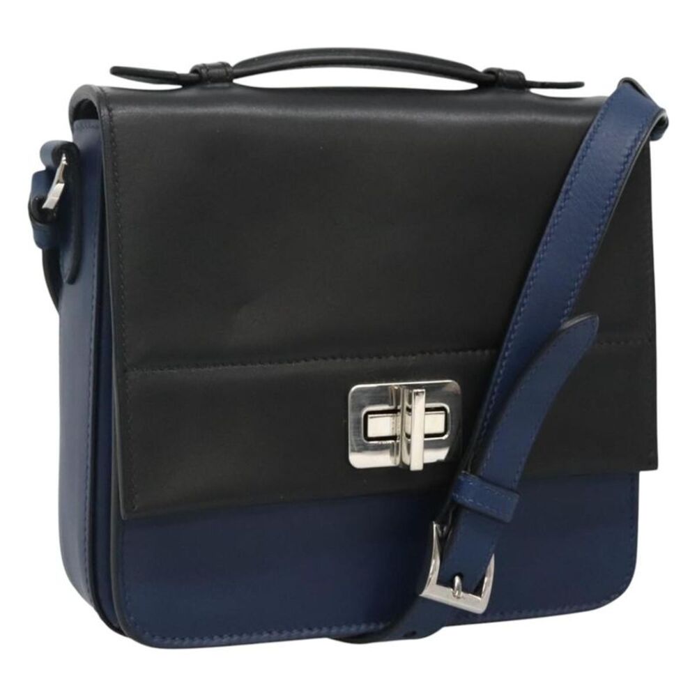 Bottega Veneta Turnlock Intrecciato Nappa Black Leather Shoulder Bag Bag